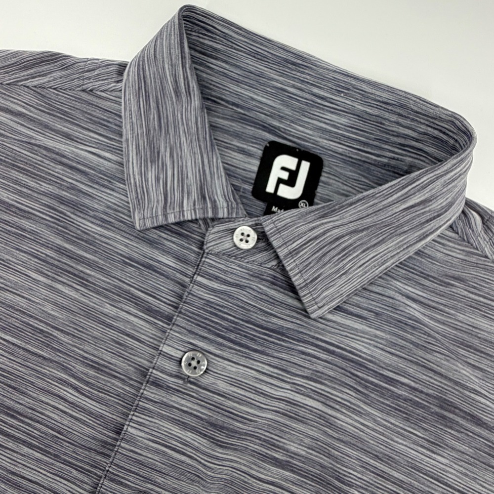FootJoy Polo Shirt Men XL Grey Space Dye Heather Performance Golf Short Sleeve